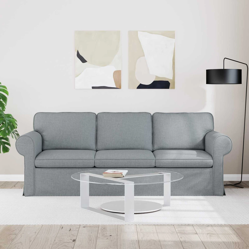 Sofa Šviesiai pilka 215 x 82 x 80 cm Metalas