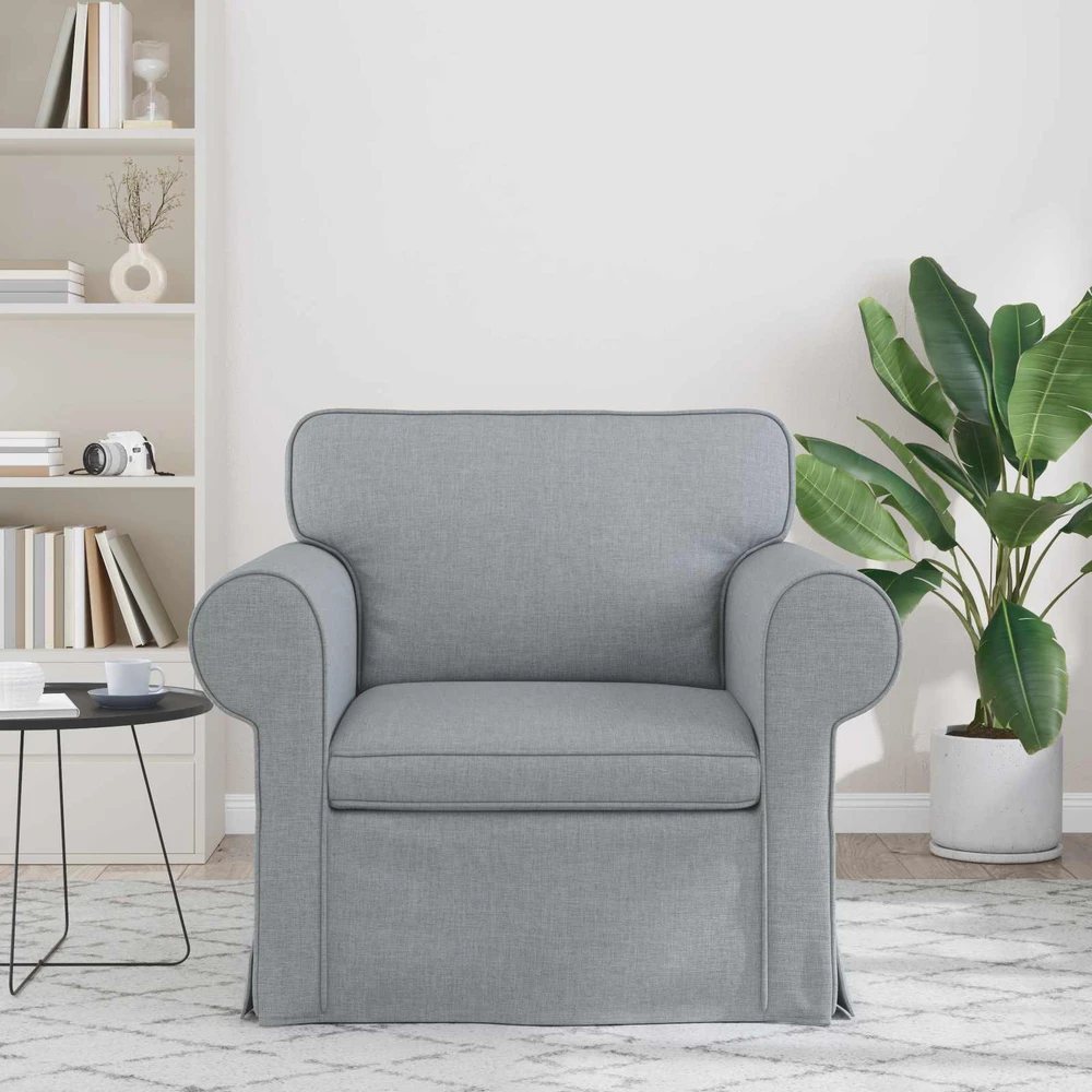 Fotelis Sofa Šviesiai pilka 215 x 82 x 80 cm Metalas