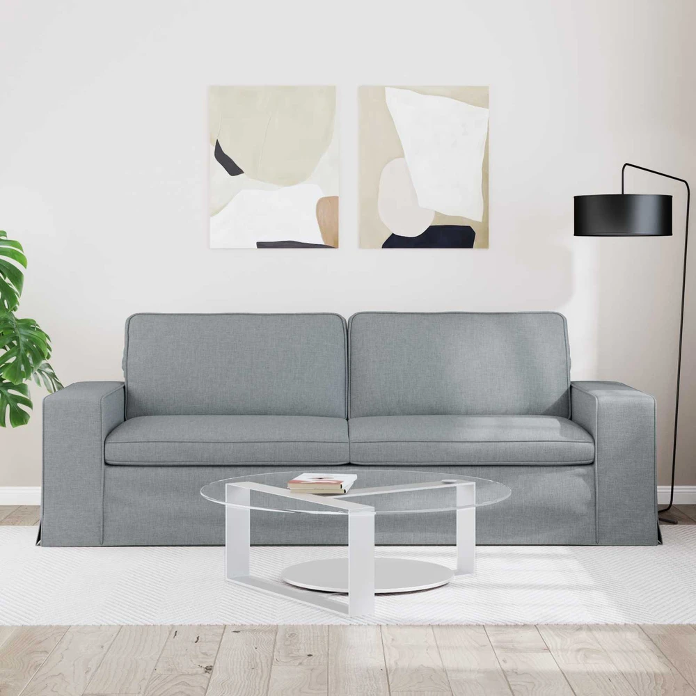 Sofa Šviesiai pilka 222 x 80 x 82 cm Metalas