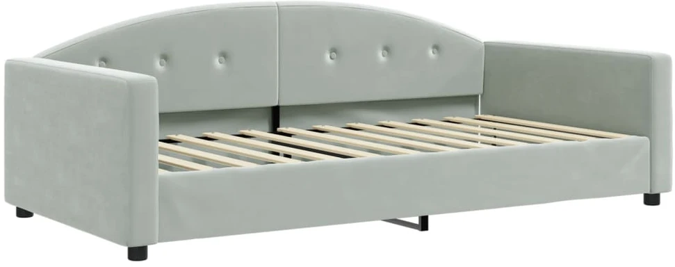 Sofa, šviesiai pilkos spalvos, 100x200cm, aksomas