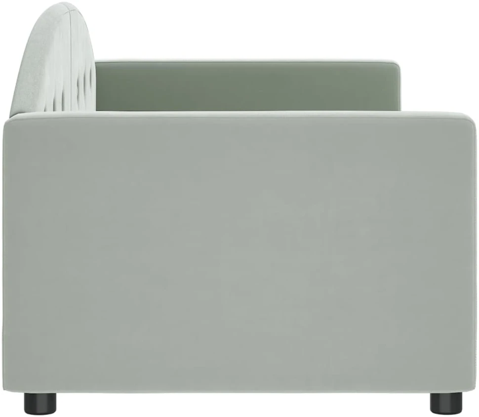 Sofa, šviesiai pilkos spalvos, 80x200cm, aksomas