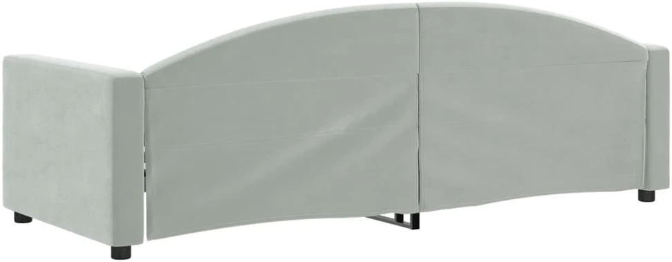 Sofa, šviesiai pilkos spalvos, 80x200cm, aksomas