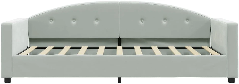 Sofa, šviesiai pilkos spalvos, 80x200cm, aksomas