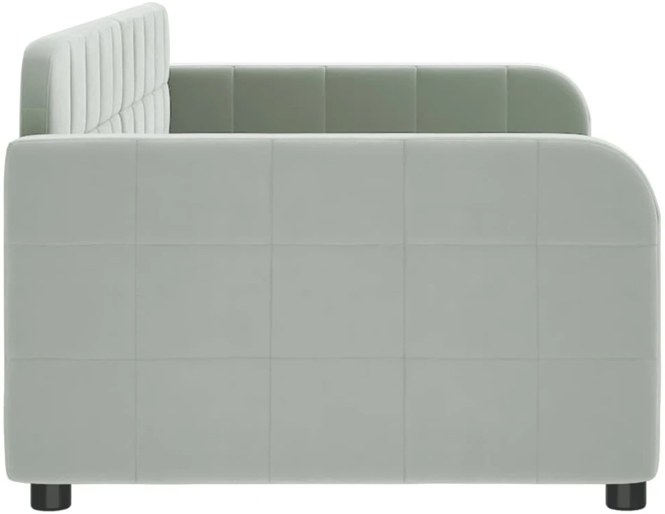 Sofa, šviesiai pilkos spalvos, 90x190cm, aksomas