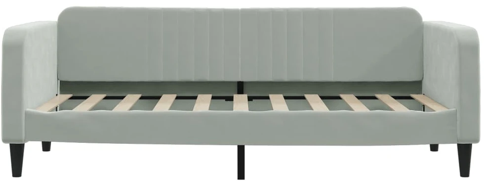 Sofa, šviesiai pilkos spalvos, 90x190cm, aksomas