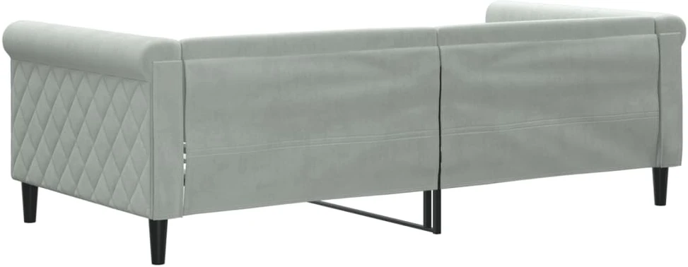 Sofa, šviesiai pilkos spalvos, 90x190cm, aksomas