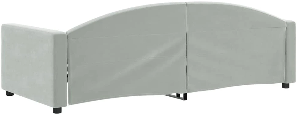 Sofa, šviesiai pilkos spalvos, 90x190cm, aksomas
