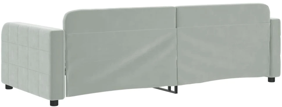 Sofa, šviesiai pilkos spalvos, 90x190cm, aksomas