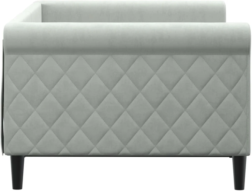 Sofa, šviesiai pilkos spalvos, 90x190cm, aksomas