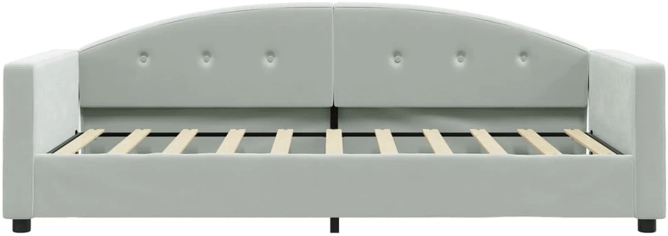 Sofa, šviesiai pilkos spalvos, 90x190cm, aksomas