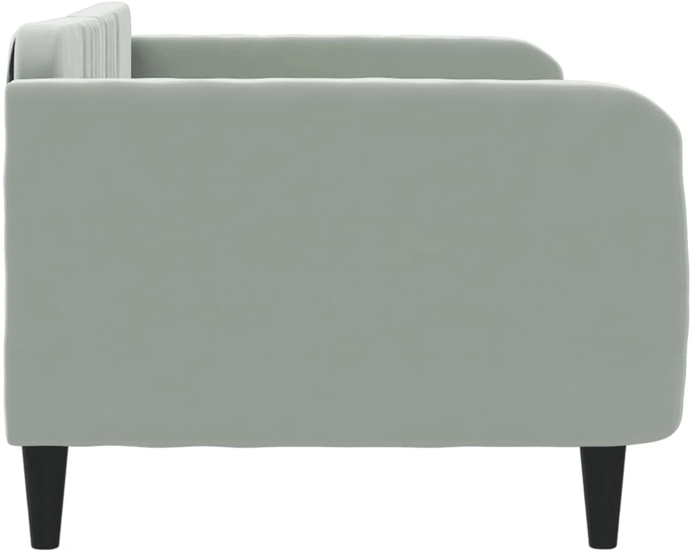 Sofa, šviesiai pilkos spalvos, 90x190cm, aksomas
