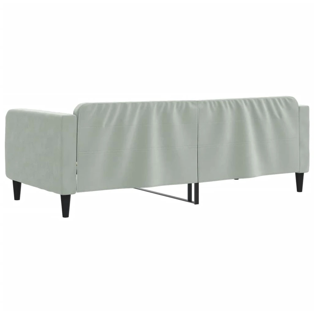 Sofa, šviesiai pilkos spalvos, 90x190cm, aksomas