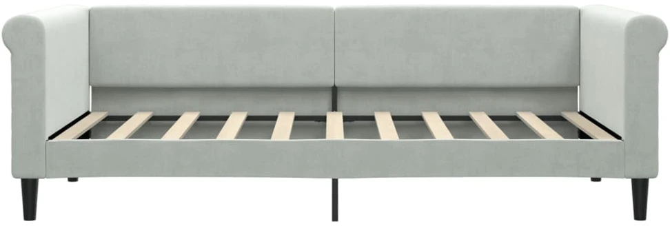 Sofa, šviesiai pilkos spalvos, 90x190cm, aksomas