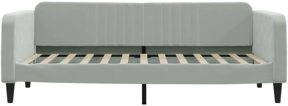 Sofa, šviesiai pilkos spalvos, 90x200cm, aksomas