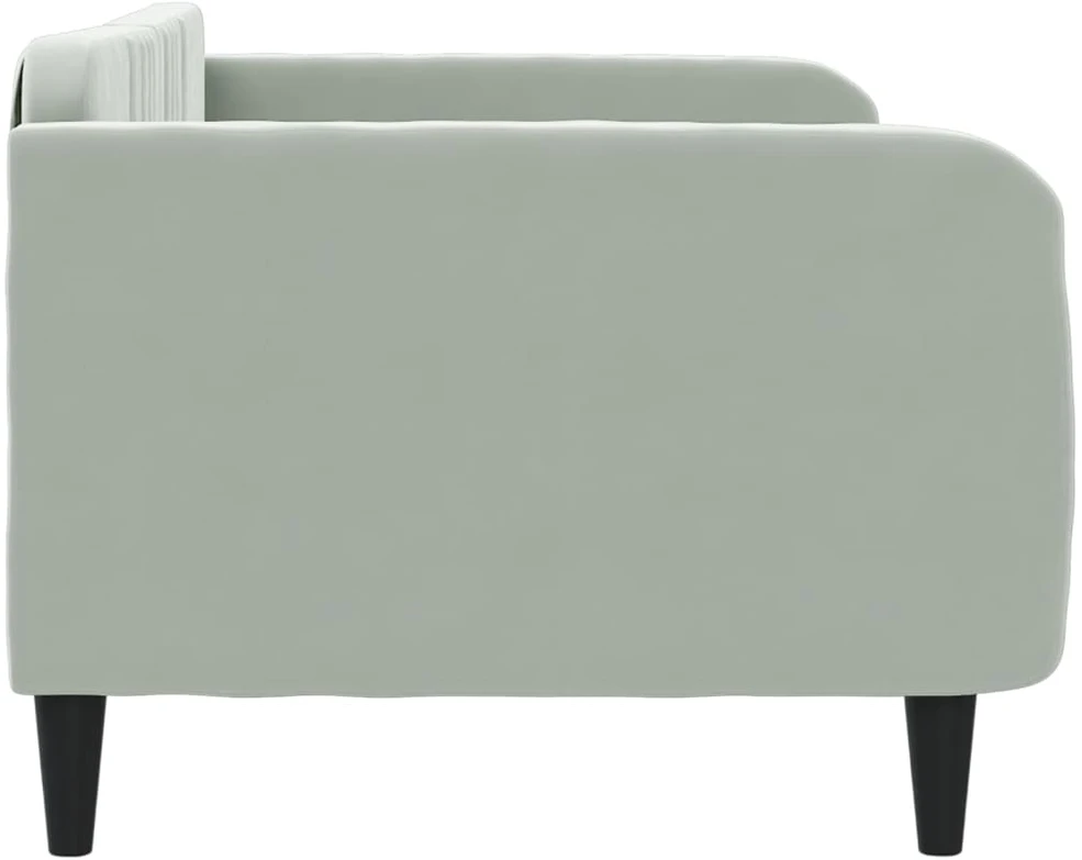 Sofa, šviesiai pilkos spalvos, 90x200cm, aksomas