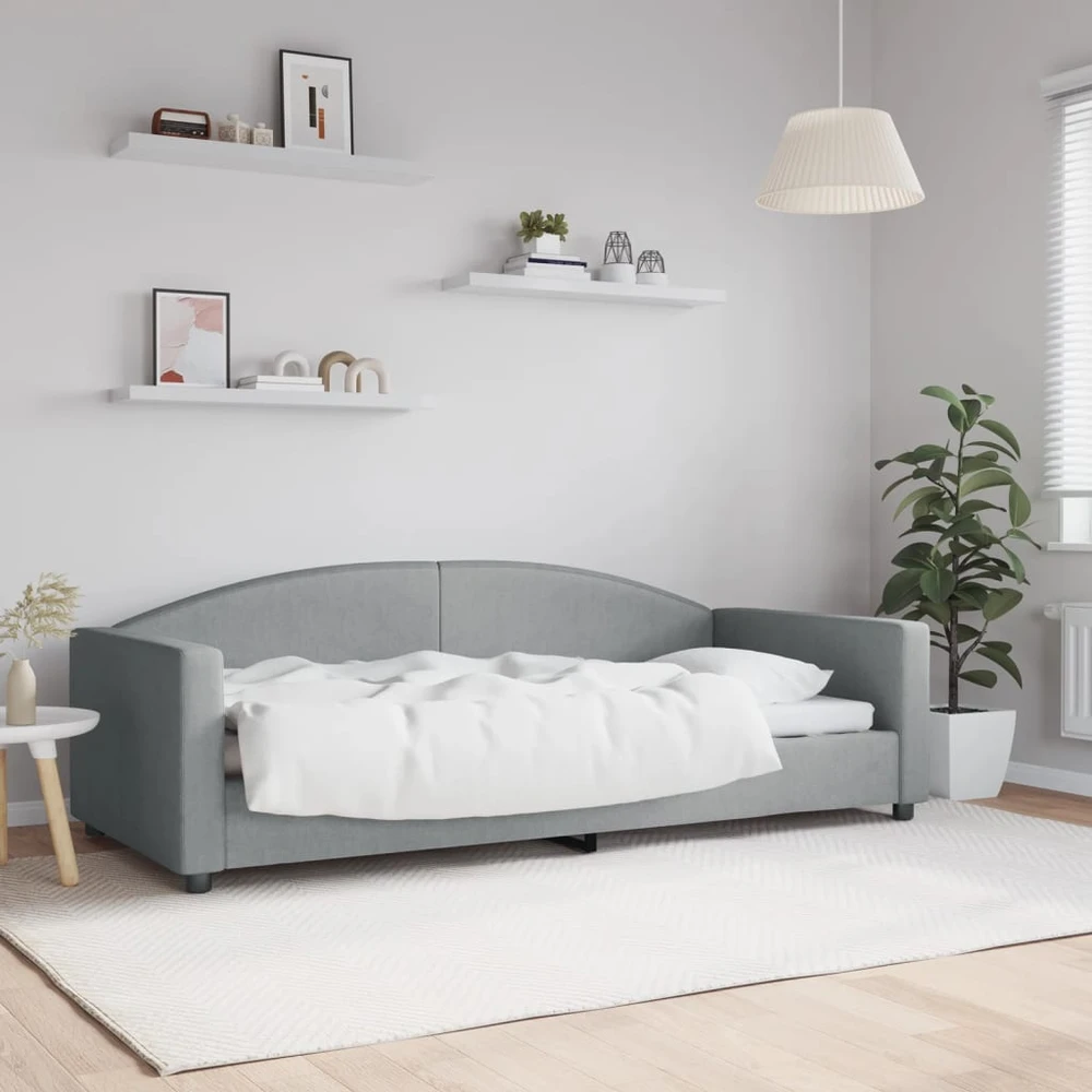 Sofa, šviesiai pilkos spalvos, 90x200cm, audinys
