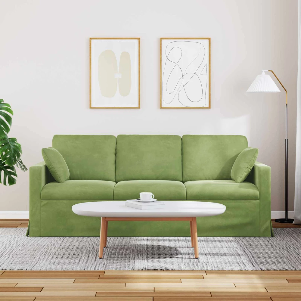 Sofa Šviesiai žalia 198 x 78 x 80 cm Aksomas