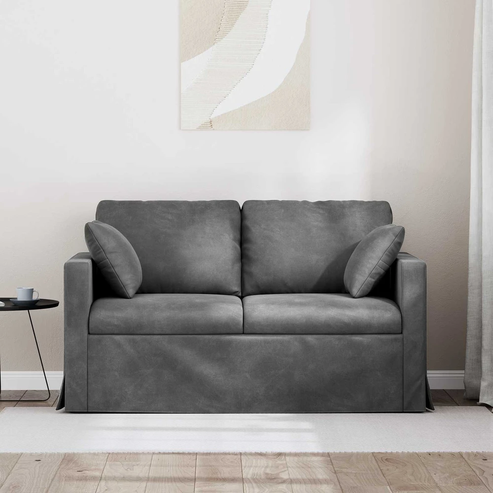 Sofa Tamsiai pilka 138 x 78 x 80 cm Aksomas