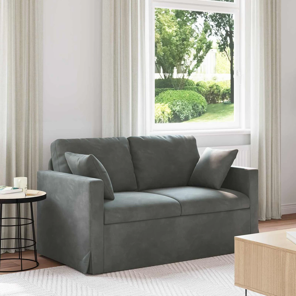 Sofa Tamsiai pilka 138 x 78 x 80 cm Aksomas