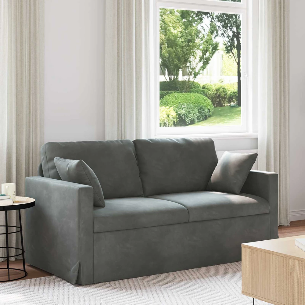 Sofa Tamsiai pilka 158 x 78 x 80 cm Aksomas