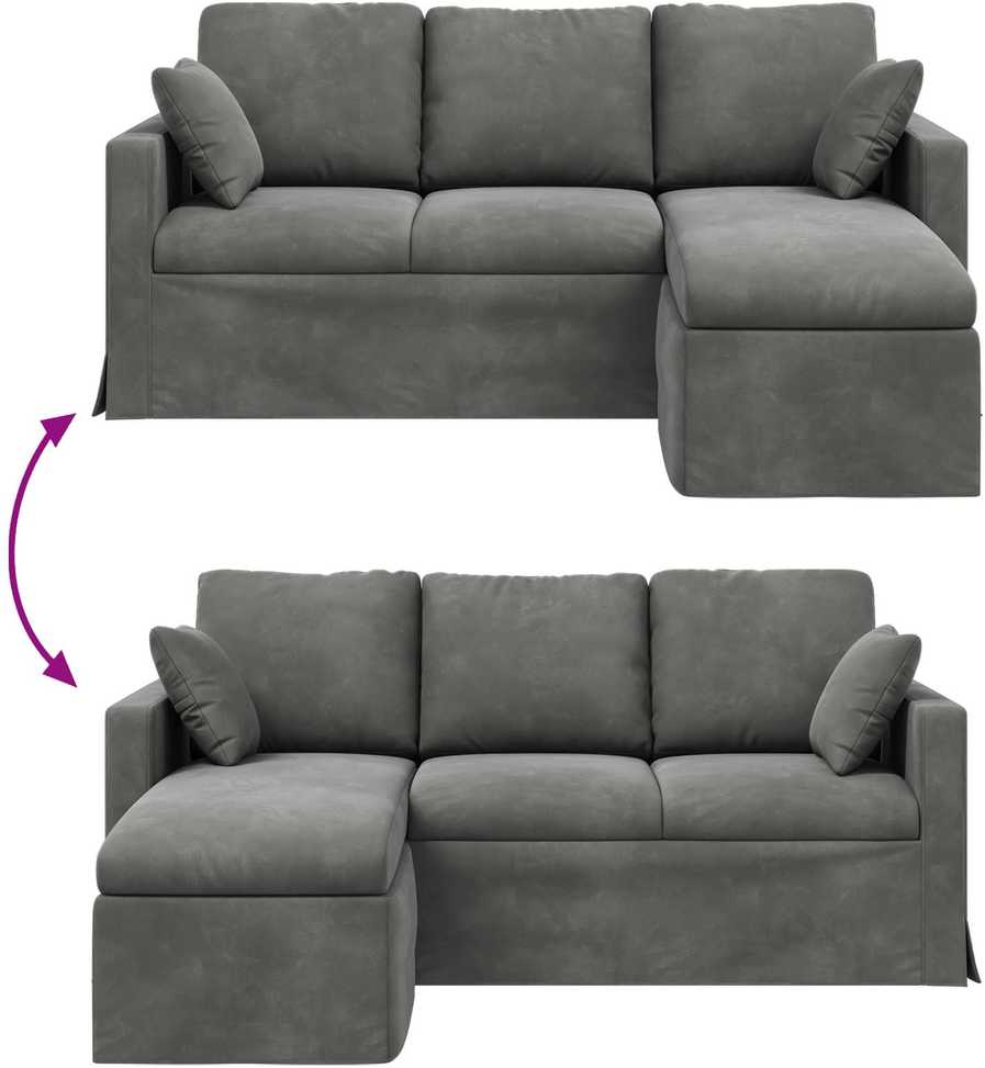 Sofa Tamsiai pilka 178 x 134 x 80 cm Aksomas