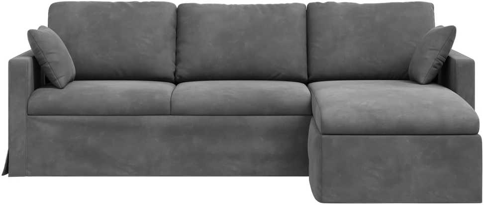 Sofa Tamsiai pilka 228 x 134 x 80 cm Aksomas