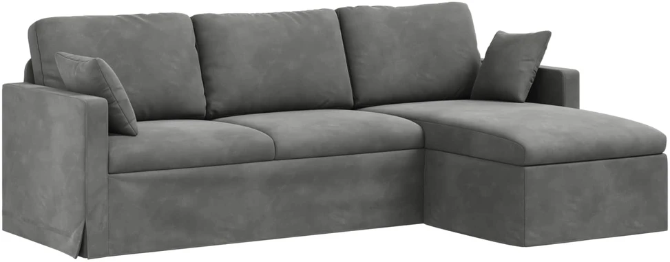 Sofa Tamsiai pilka 228 x 134 x 80 cm Aksomas