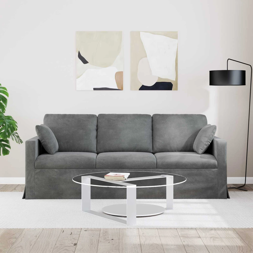 Sofa Tamsiai pilka 198 x 78 x 80 cm Aksomas
