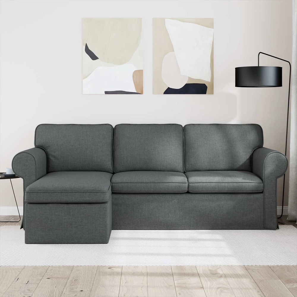 Sofa Tamsiai pilka 215 x 138 x 80 cm Metalas