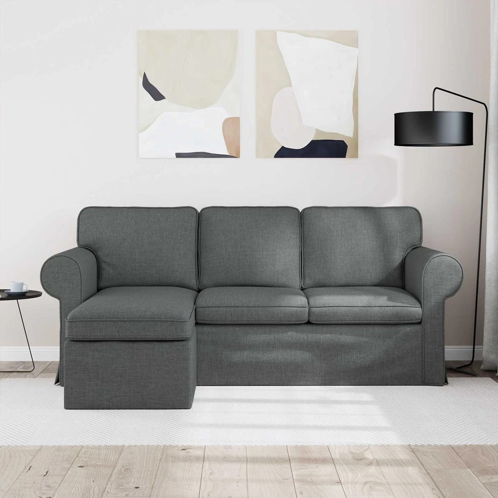 Sofa Tamsiai pilka 215 x 138 x 80 cm Metalas