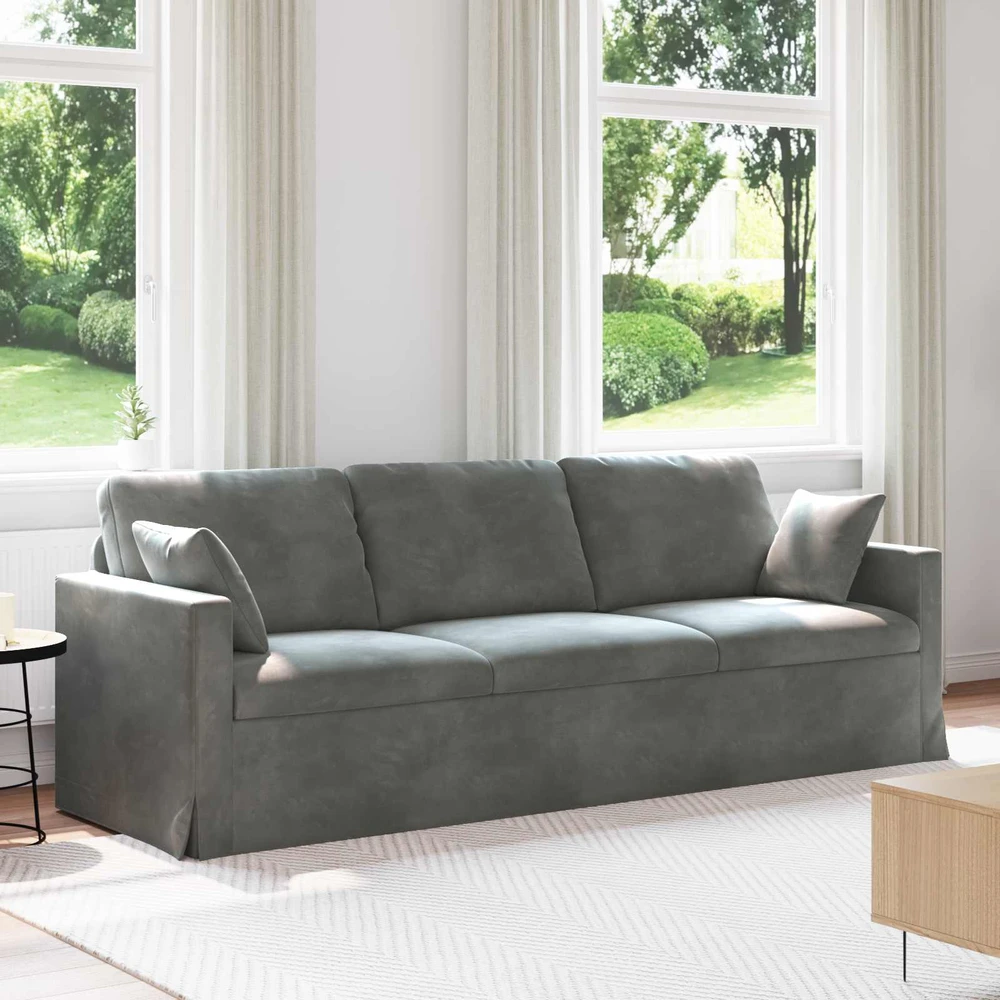 Sofa Tamsiai pilka 228 x 78 x 80 cm Aksomas