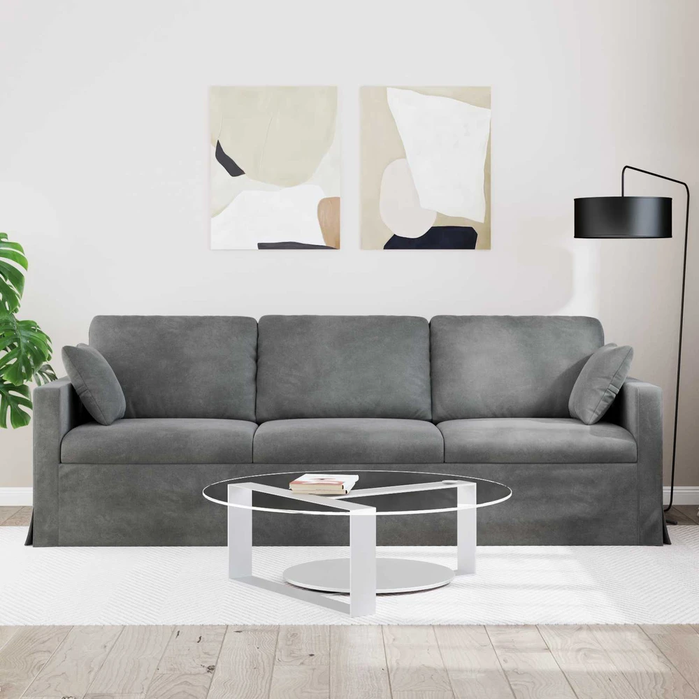 Sofa Tamsiai pilka 228 x 78 x 80 cm Aksomas