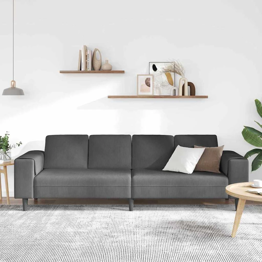Sofa Tamsiai pilka 250 x 77 x 76 cm Kordūrinis audinys