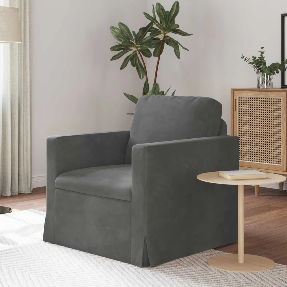 Sofa Tamsiai pilka 78 x 78 x 80 cm Aksomas