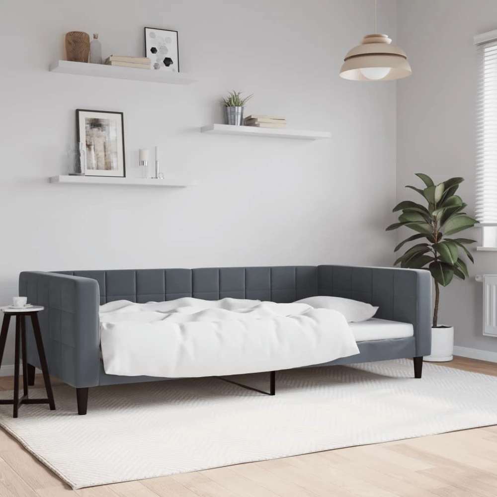 Sofa, tamsiai pilkos spalvos, 100x200cm, aksomas