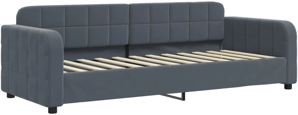 Sofa, tamsiai pilkos spalvos, 80x200cm, aksomas