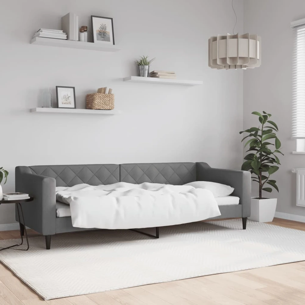 Sofa, tamsiai pilkos spalvos, 80x200cm, audinys
