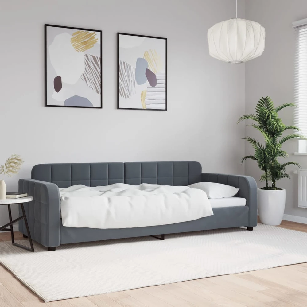 Sofa, tamsiai pilkos spalvos, 80x200cm, aksomas