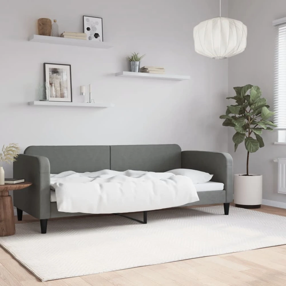 Sofa, tamsiai pilkos spalvos, 80x200cm, audinys