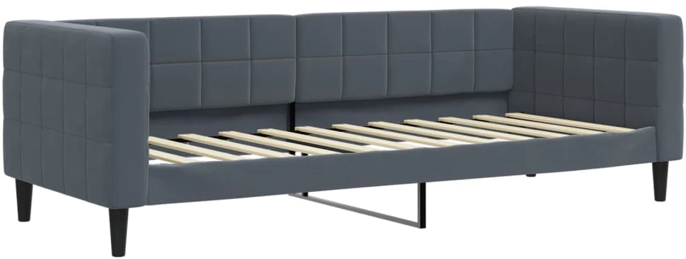 Sofa, tamsiai pilkos spalvos, 80x200cm, aksomas