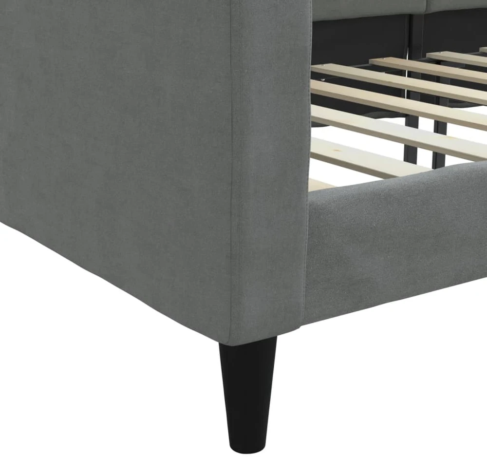 Sofa, tamsiai pilkos spalvos, 90x190cm, audinys