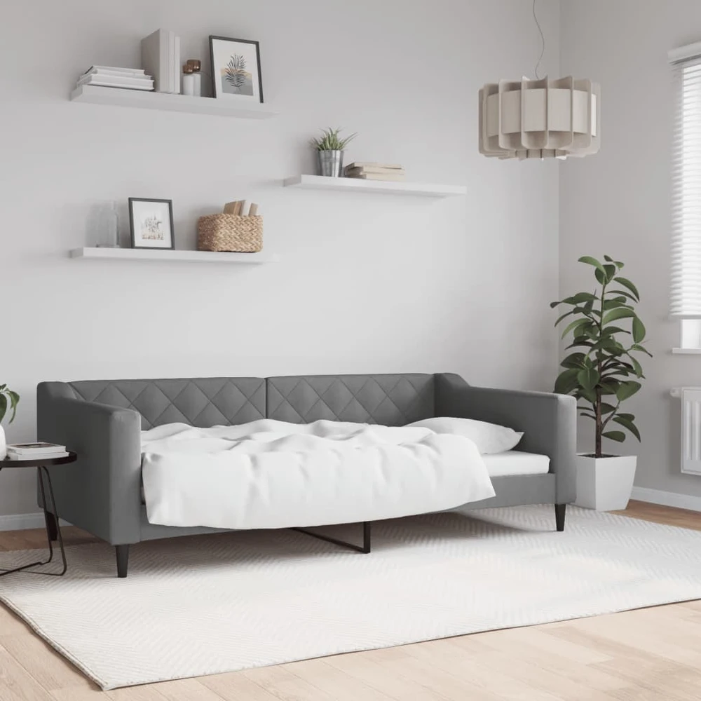 Sofa, tamsiai pilkos spalvos, 90x190cm, audinys
