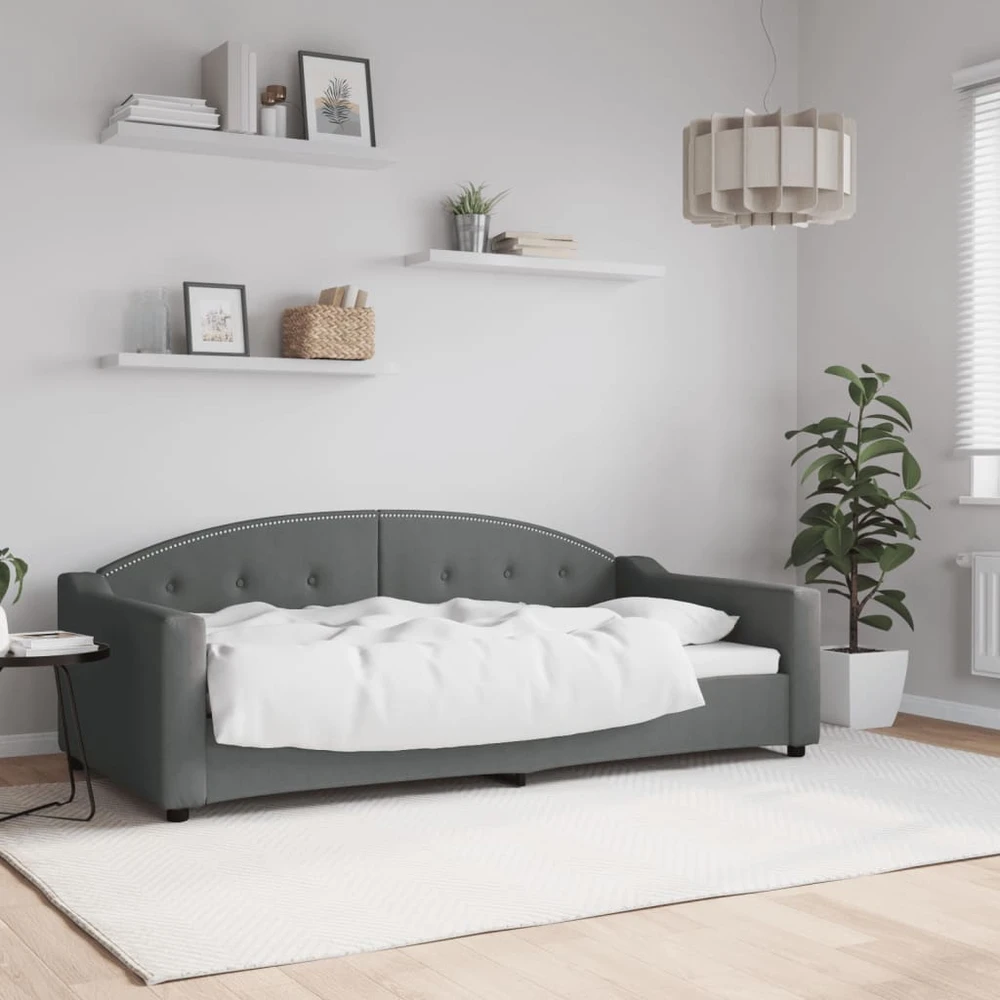 Sofa, tamsiai pilkos spalvos, 90x190cm, audinys