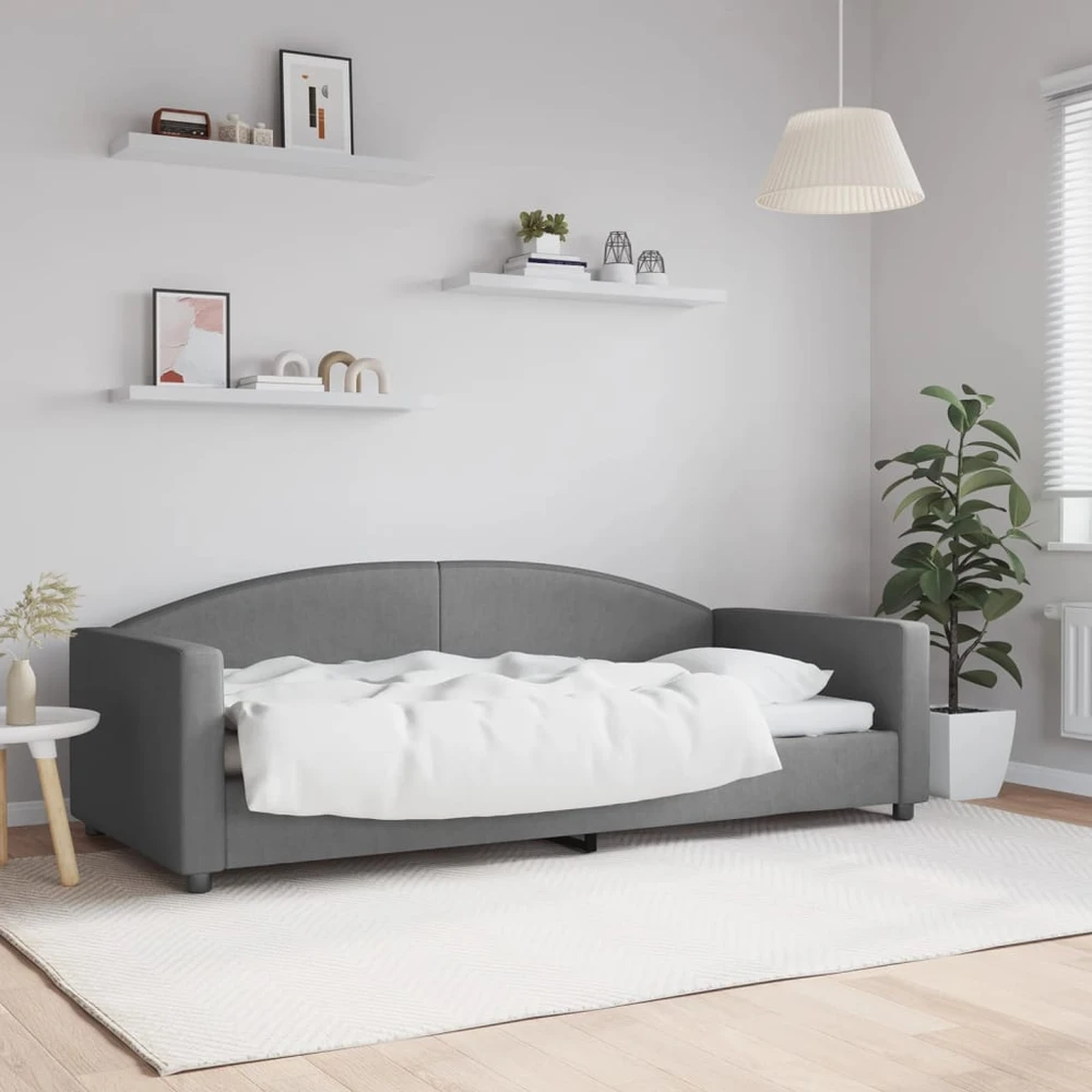 Sofa, tamsiai pilkos spalvos, 90x200cm, audinys