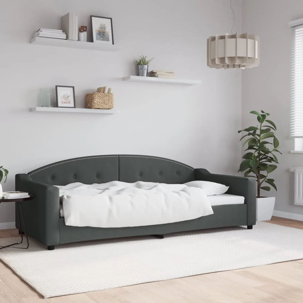 Sofa, tamsiai pilkos spalvos, 90x200cm, audinys