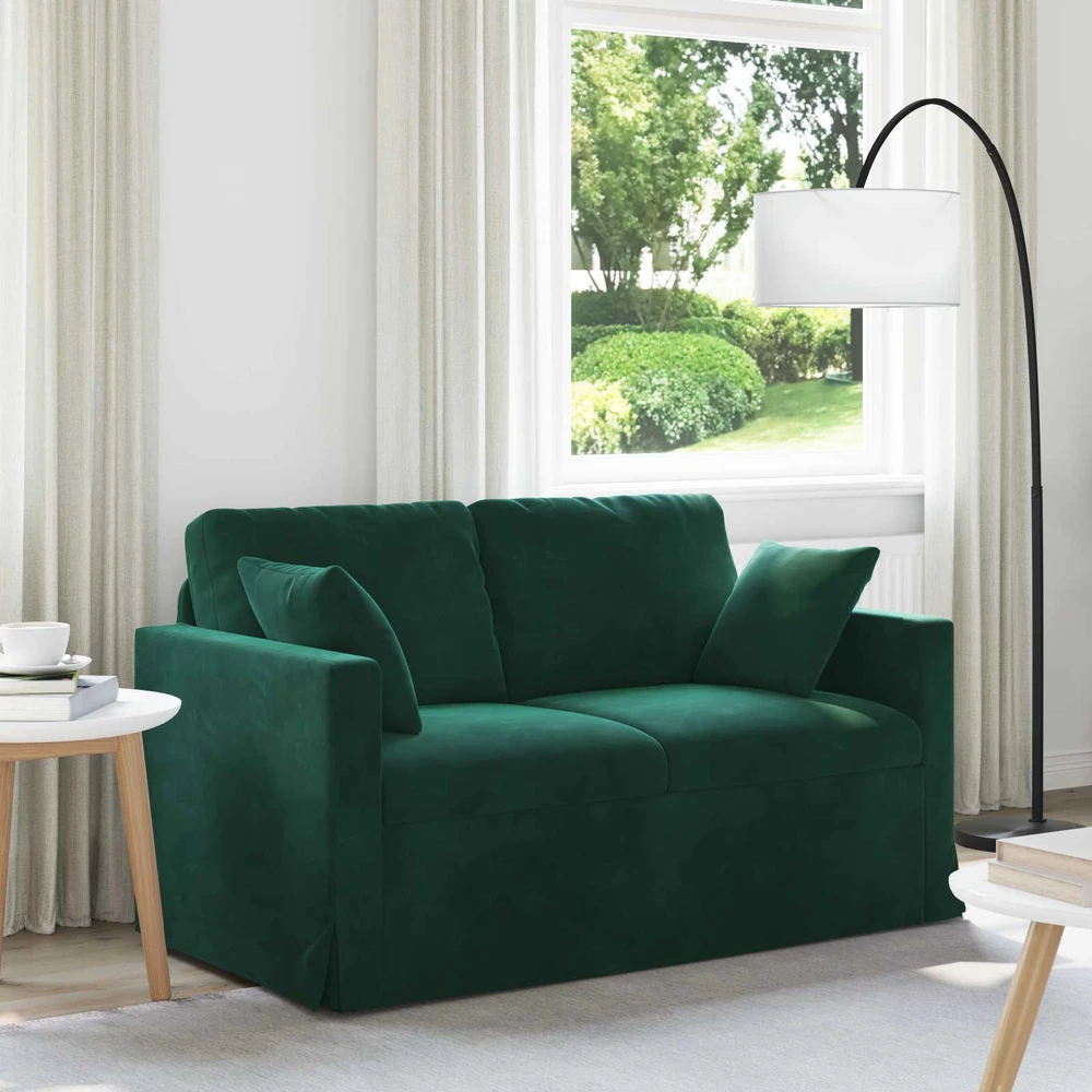 Sofa Tamsiai žalia 138 x 78 x 80 cm Aksomas