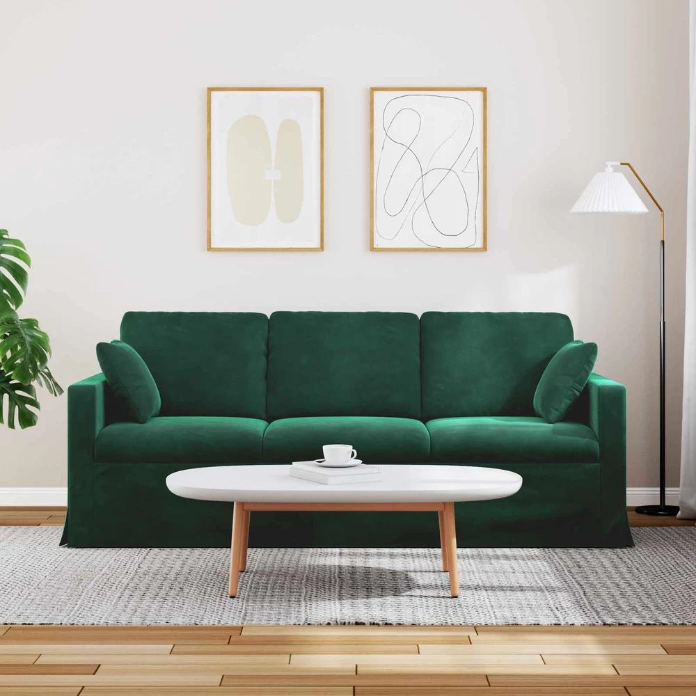 Sofa Tamsiai žalia 198 x 78 x 80 cm Aksomas