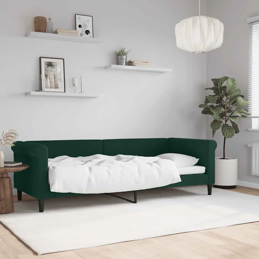Sofa, tamsiai žalios spalvos, 80x200cm, aksomas
