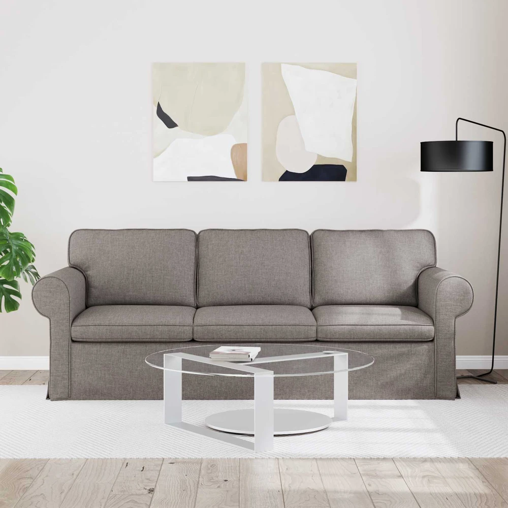 Sofa Taupe 215 x 82 x 80 cm Metalas