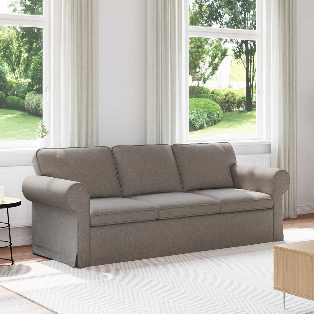 Sofa Taupe 215 x 82 x 80 cm Metalas